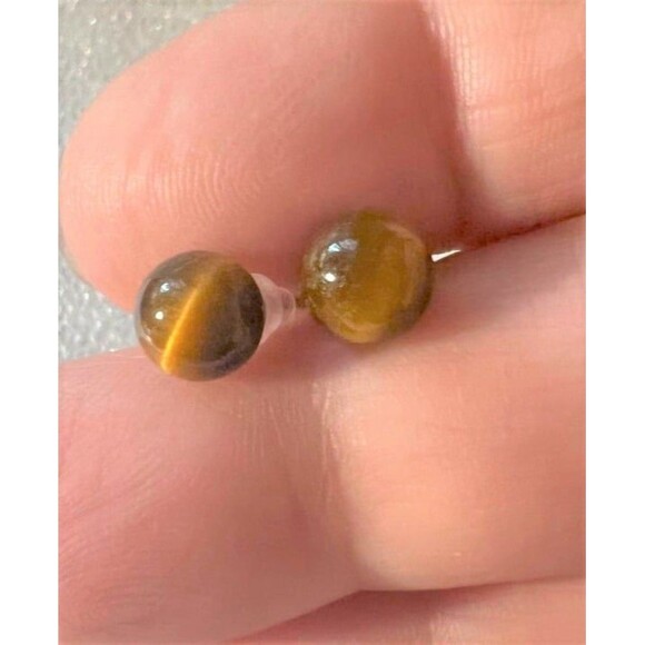 Jewelry - Genuine Tiger Eye Earrings for Pierced Ears